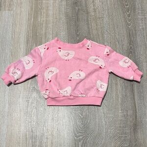 Old Navy Pink Chicken-Print Kids Sweatshirt